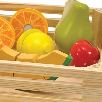 Legemad i træ, frugtsæt til at skære