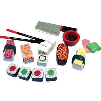 Legemad i træ, sushi