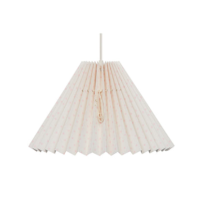 Pink Rose Ceiling Lamp with Folded Paper Shade - 32 cm - Beige with Light Pink Dots
