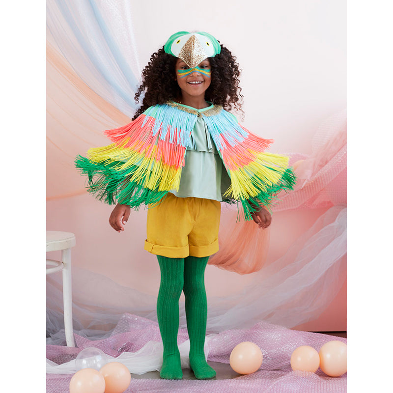 Meri Meri Dyrekostume, papegøje kappesæt - str. 3-6 år