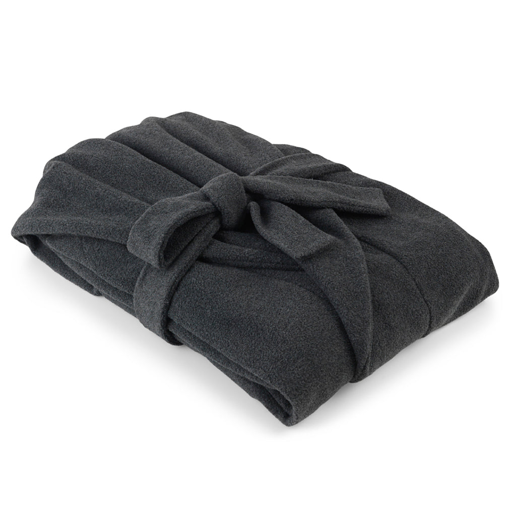 Karmameju Fleece Bathrobe, Dark Gray - Sizes XS-L
