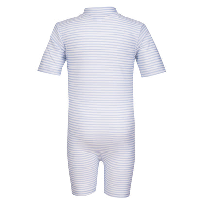 Petit Crabe UV Suit with Zipper, Natsu, Baby Blue/White – For ages 0 to 8 years