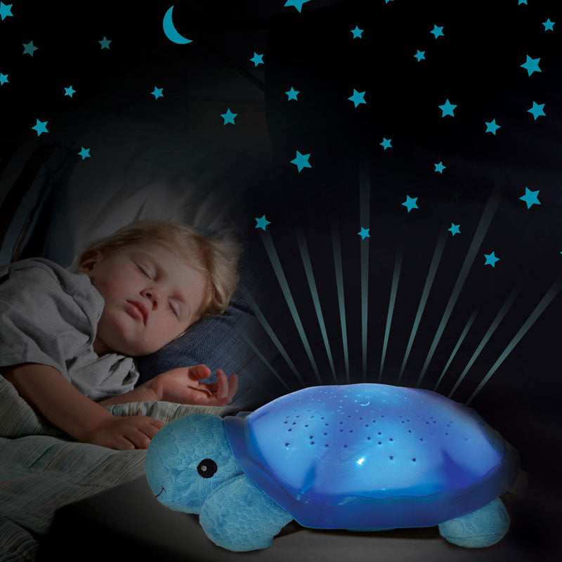 Natlampe som danner stjernehimmel, skildpadde - blå