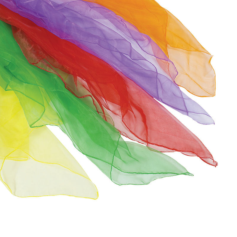 Nylon tørklæder til showdans, gymnastik og trylleri - 6 stk