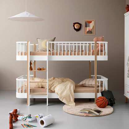 Oliver Furniture, Wood Original Half-High Bunk Bed - White/Oak