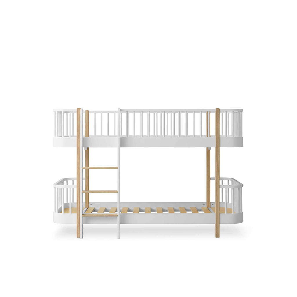 Oliver Furniture, Wood Original Half-High Bunk Bed - White/Oak