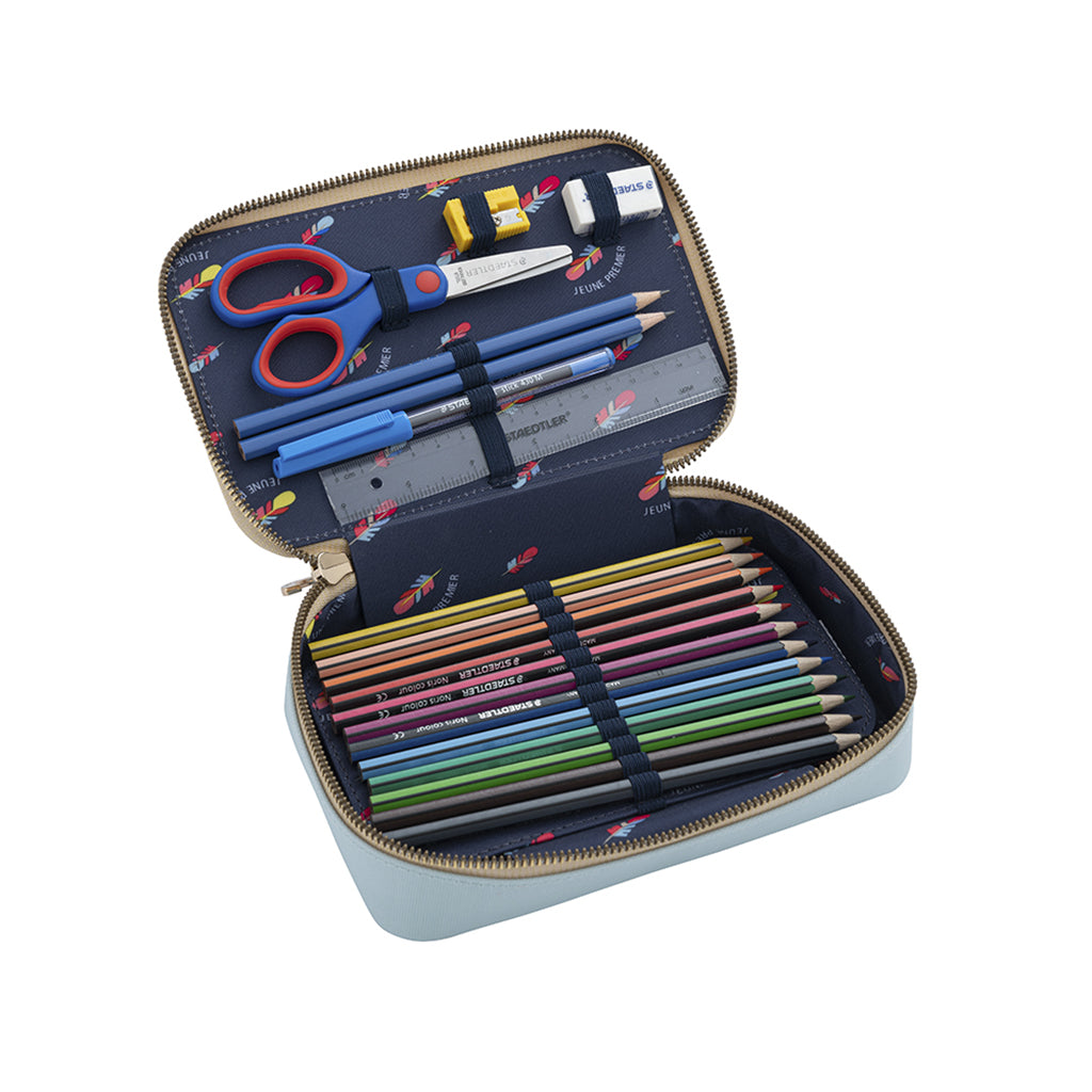 Jeune Premier Pencil Case with Contents, Leopard Cherry