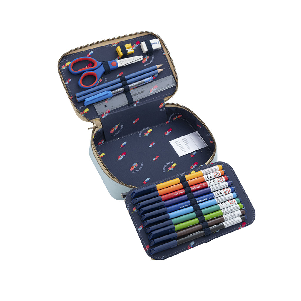 Jeune Premier Pencil Case with Contents, Leopard Cherry