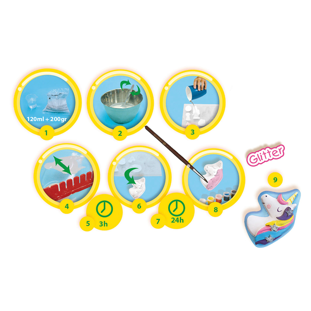 SES Creative Kreativ æske, støb og mal - Enhjørninge - viser motiv