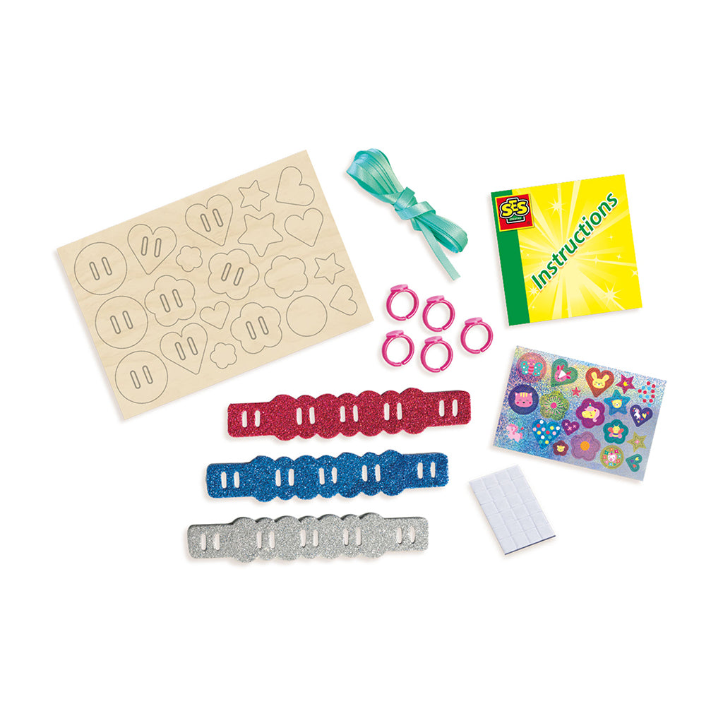 SES Creative Glitter Bracelets and Rings