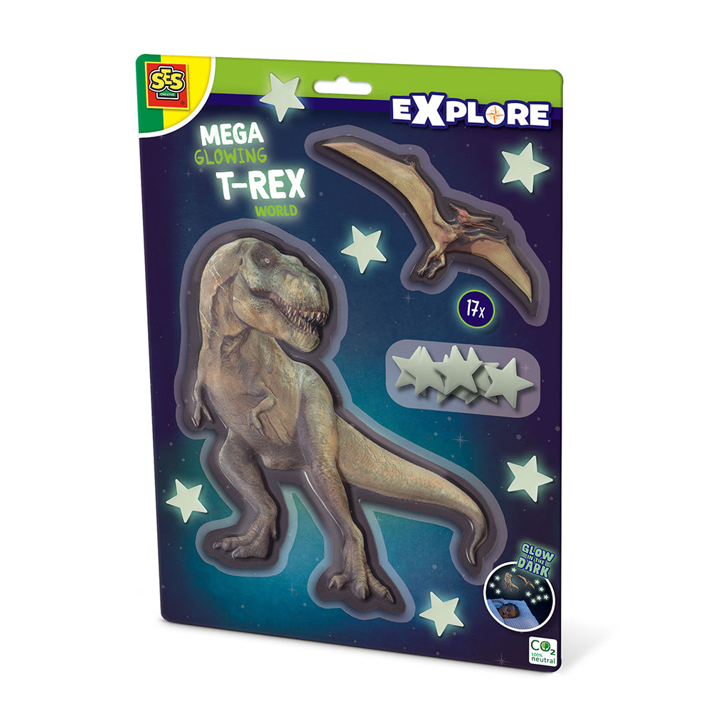 SES Creative Glow-in-the-Dark T-Rex and Pterosaur