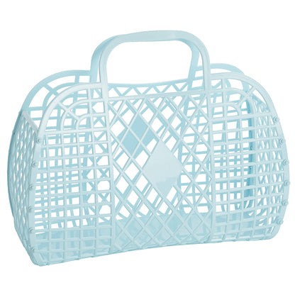 Sun Jellies retro taske stor blå i genanvendt LDPE plast