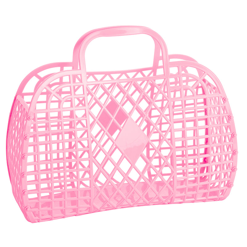 Sun Jellies Retro Basket, Large - Bubblegum Pink