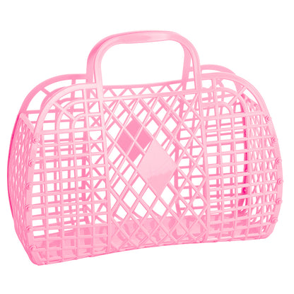Sun Jellies Retro Basket, Large - Bubblegum Pink