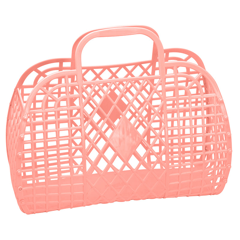 Sun Jellies Retro Basket, Large - Peach