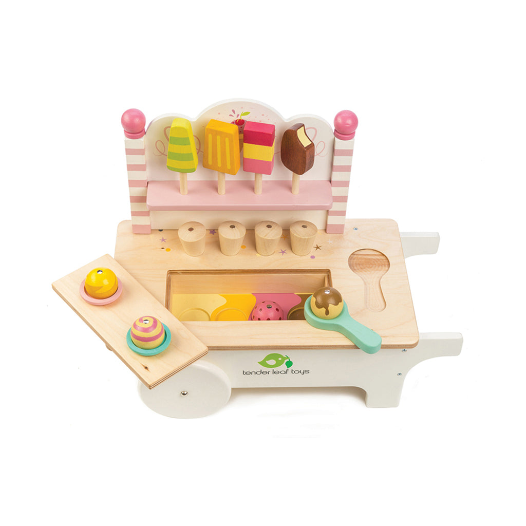 Tender Leaf, Wooden Play Food - Ice Cream Cart