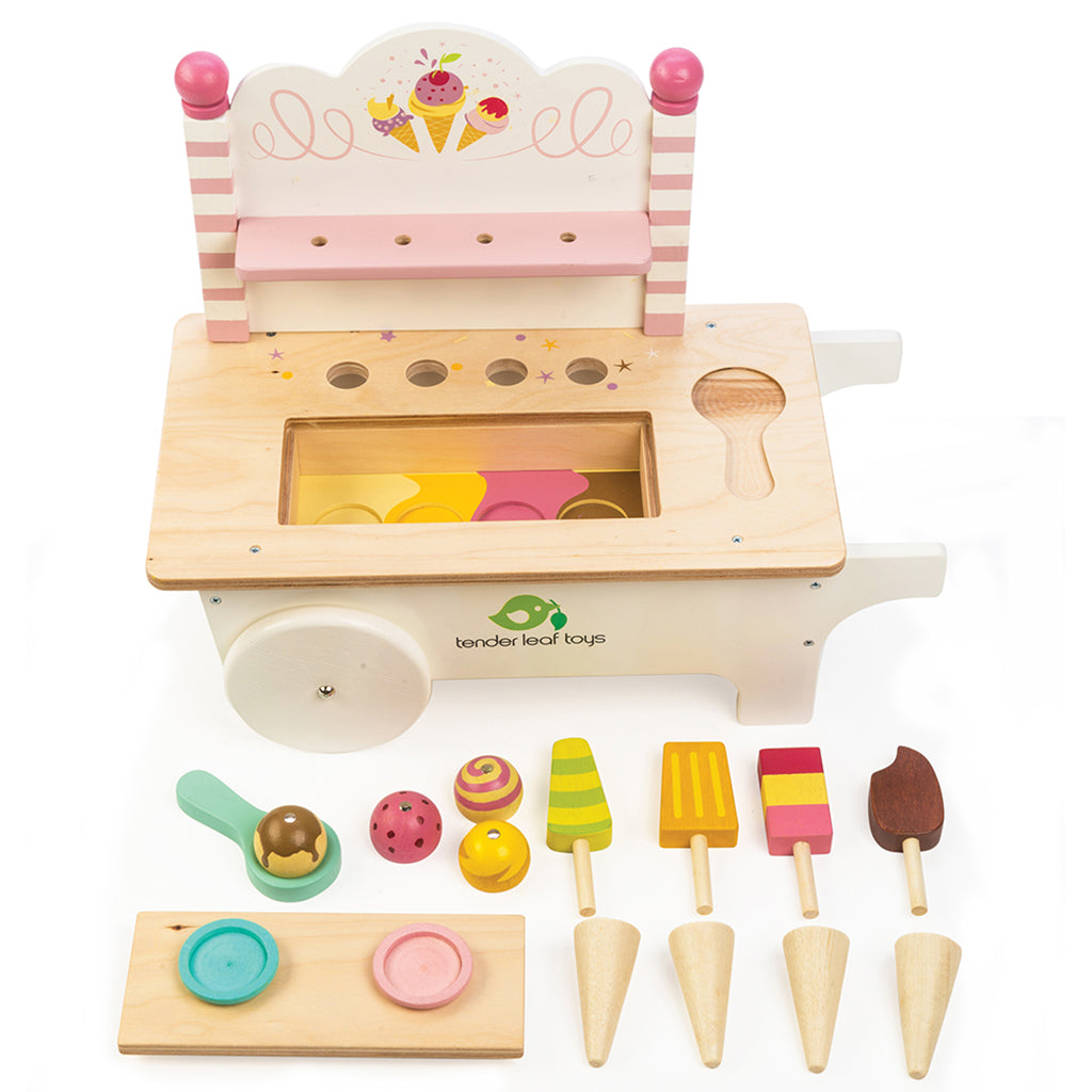 Tender Leaf, Wooden Play Food - Ice Cream Cart