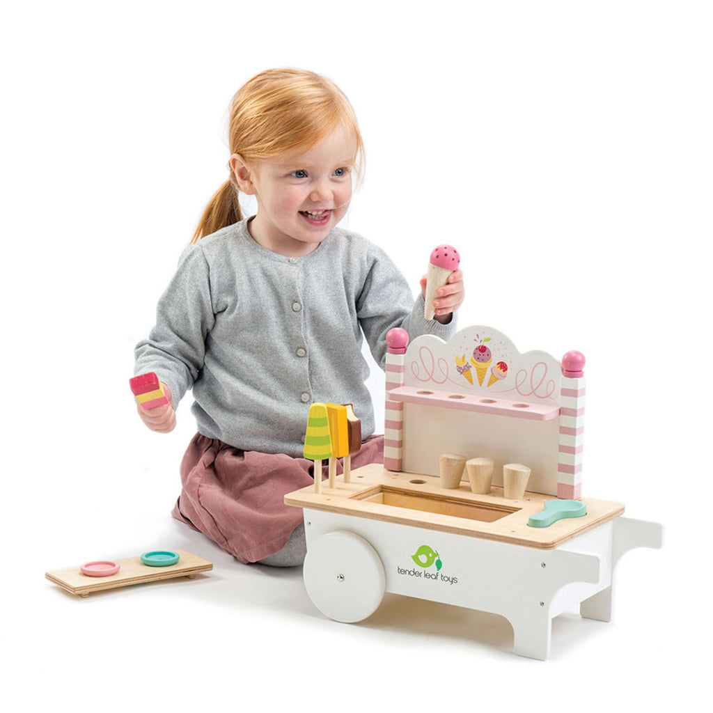 Tender Leaf, Wooden Play Food - Ice Cream Cart
