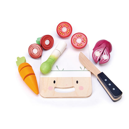 Tender Leaf Wooden Play Food - Cutting Board with Vegetables