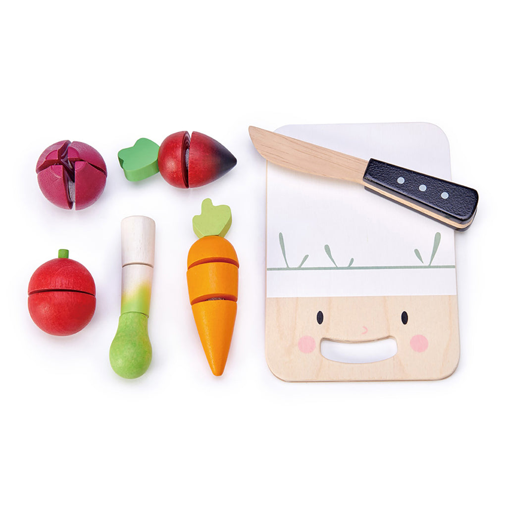 Tender Leaf Wooden Play Food - Cutting Board with Vegetables