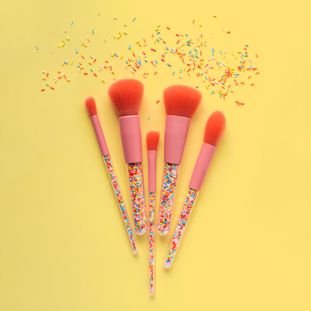 Oh Flossy Sprinkle Makeup Brushes for Kids, Set of 5 Pieces