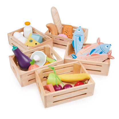 Mentari, Wooden Play Food - Box with Bakery Bread