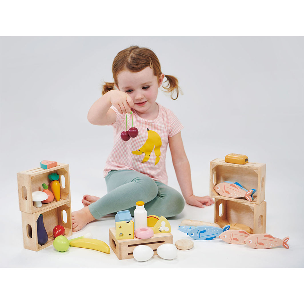 Mentari, Wooden Play Food - Box with Bakery Bread