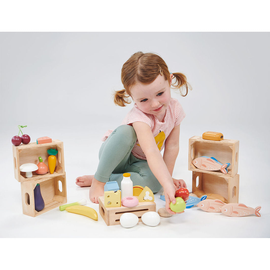 Mentari, Wooden Play Food - Box with Bakery Bread
