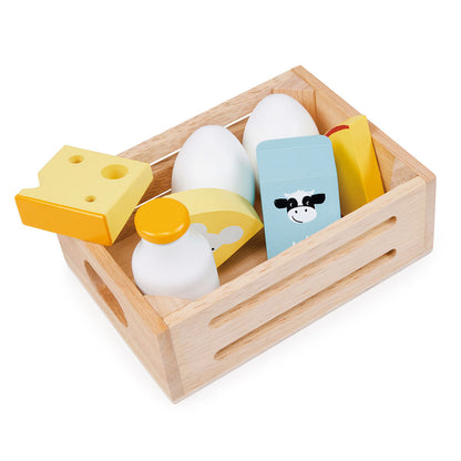 Mentari Wooden Play Food – Box of Dairy Products
