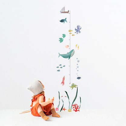 Mimi Lou wallsticker, højdemåler - Ocean