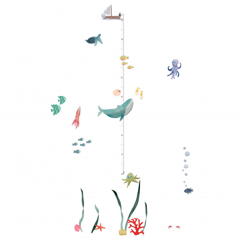 Mimi Lou Wall Sticker, Height Chart – Ocean