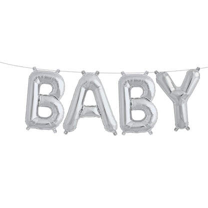 Northstar Balloons, folieballon sølv - baby