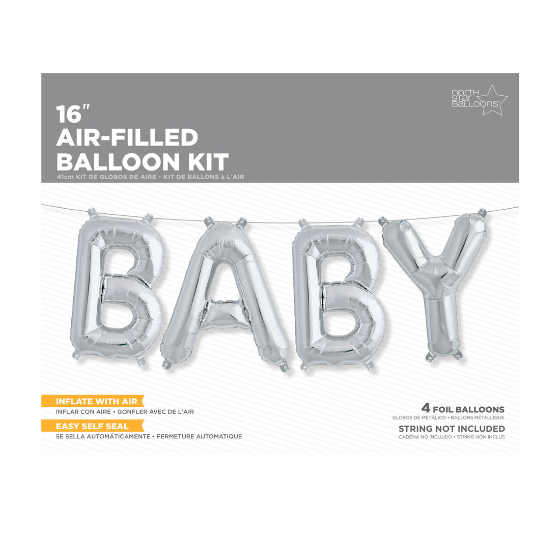 Northstar Balloons, Silver Foil Balloon – Baby