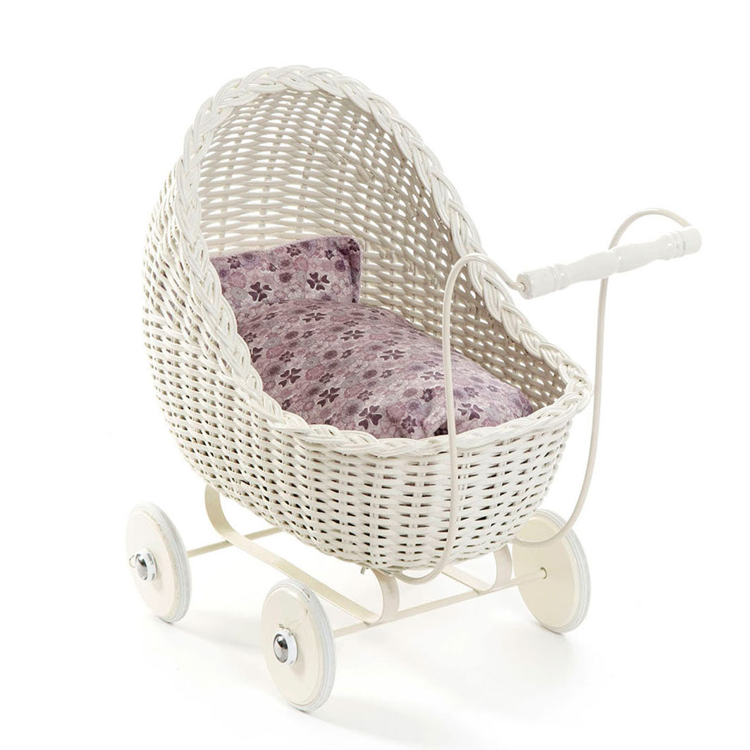 Smallstuff dukkevogn i flet - off white