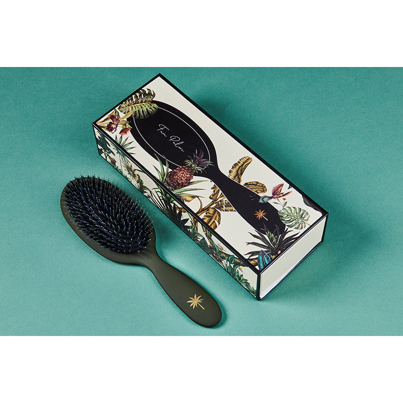 Fan Palm Hairbrush, Jungle - Medium Army Green