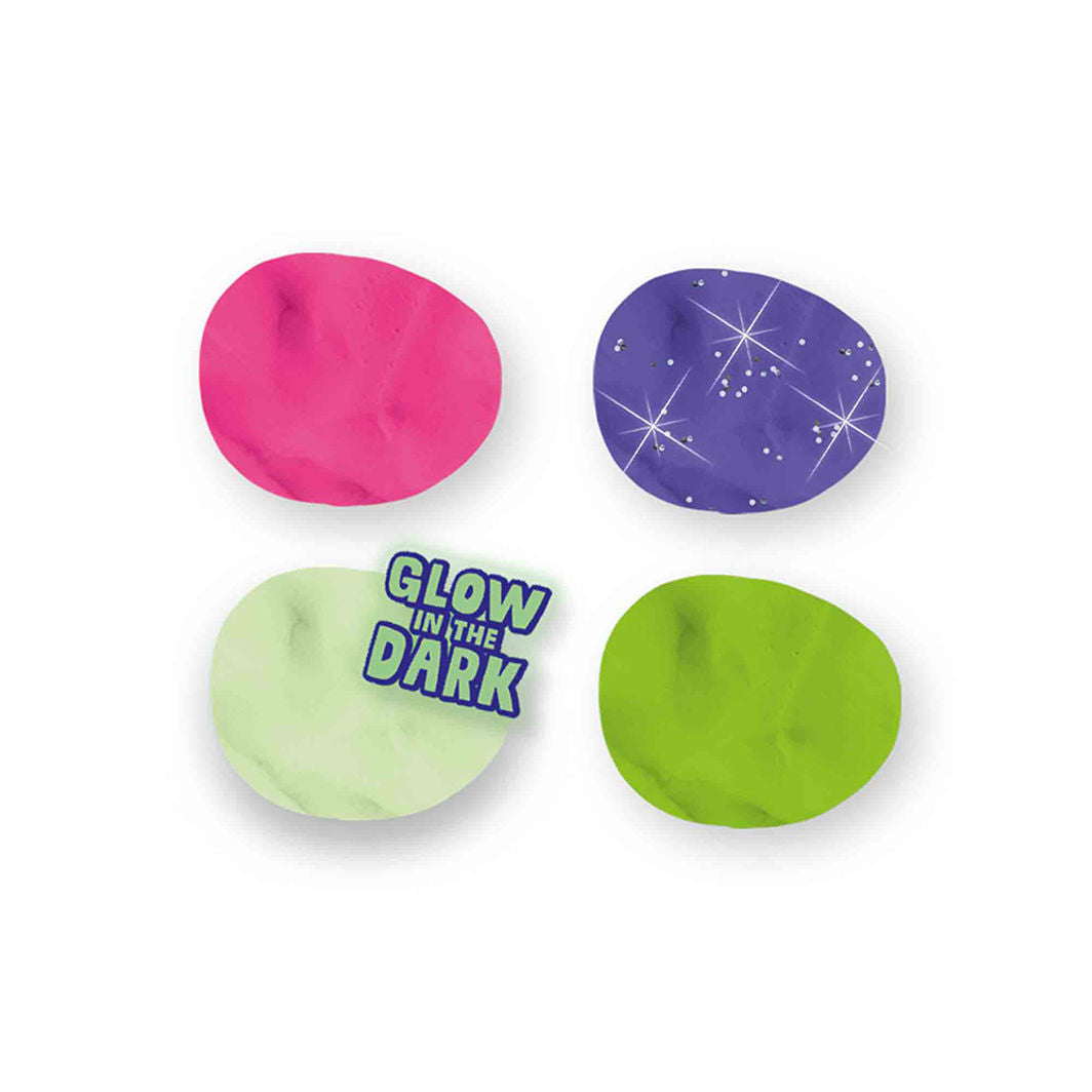 SES Creative Modeling Dough, Silky Soft Glow-in-the-Dark 4x90g