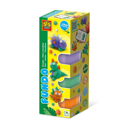 SES Creative Modeling Clay, FunDo Dinosaurs – 3 x 90 g &amp; 1 x 40 g