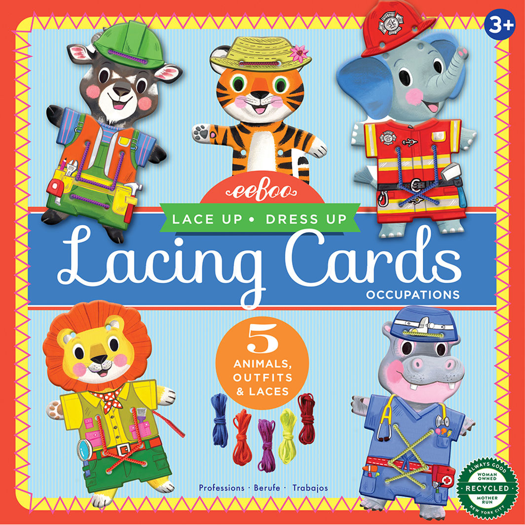 eeBoo Lace-up Cards/Sewing Cards - Workwear