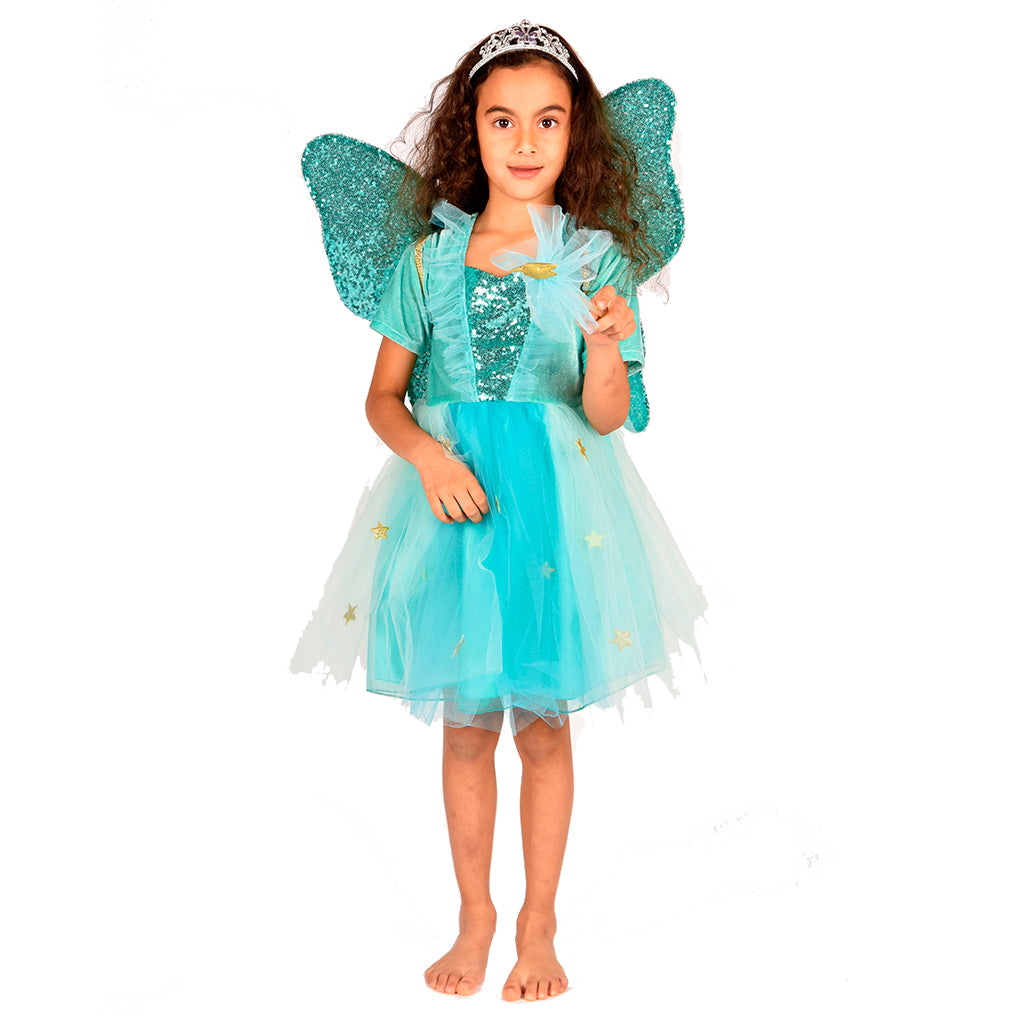 Den goda Fen, Fekjole i turkis m vinger og festav - Str. 2-8 år