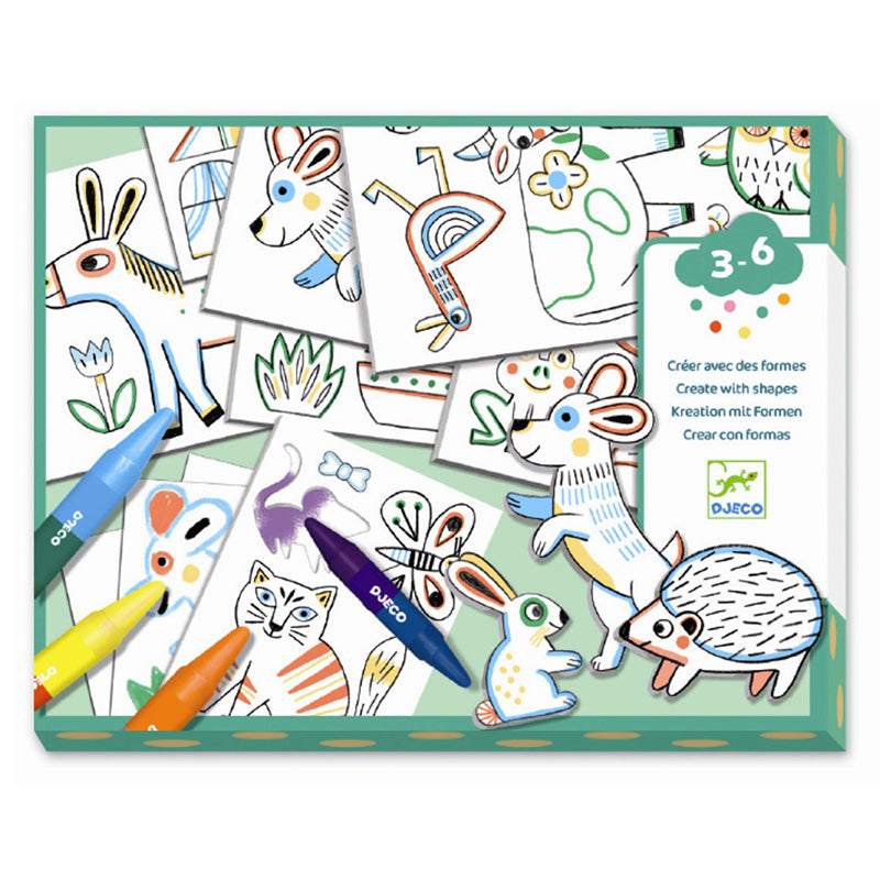Djeco kreativ æske, Farvelæg dyr
