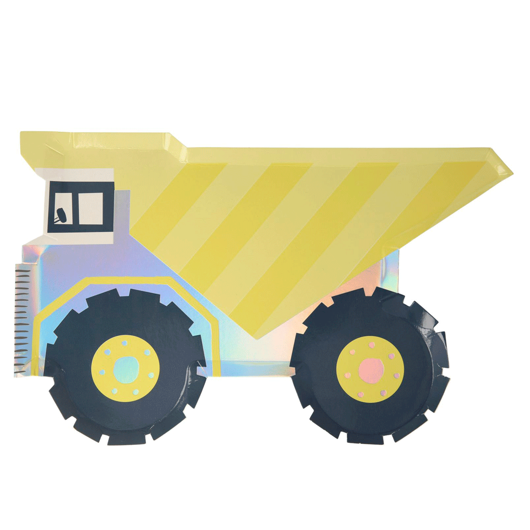 Meri Meri Paper Plates, Dumper Truck - Set of 8