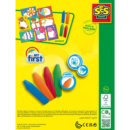 SES Creative My First Creative Set, Crayons and Animal Cards - Ages 1-4