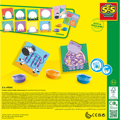 SES Creative My First Creative Set, Finger Paints, Animals - Ages 1-4
