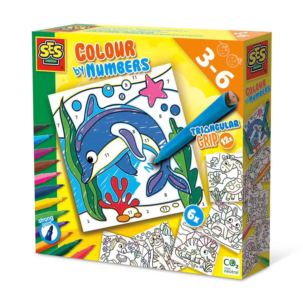 SES Creative Paint by Numbers, Markers with Triangular Grip