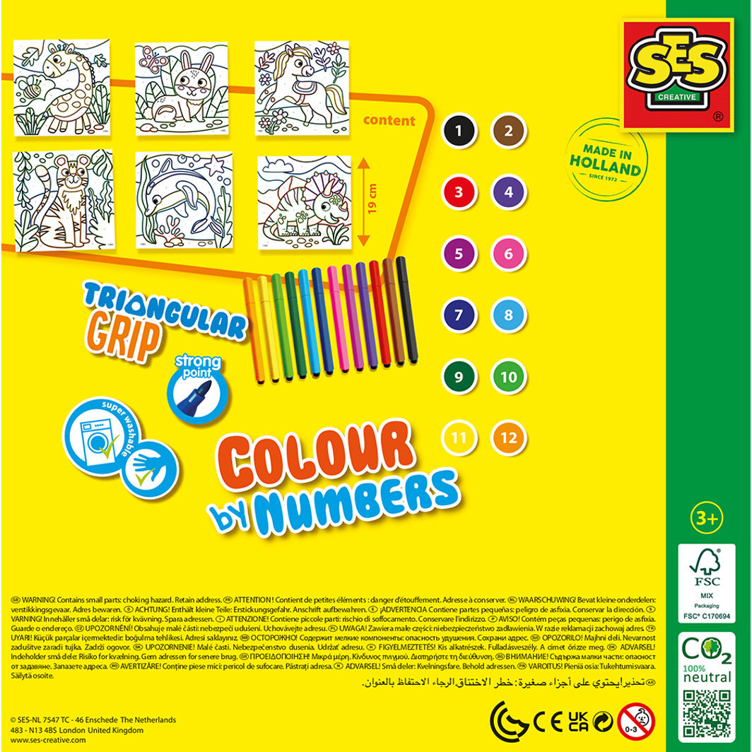 SES Creative Paint by Numbers, Markers with Triangular Grip