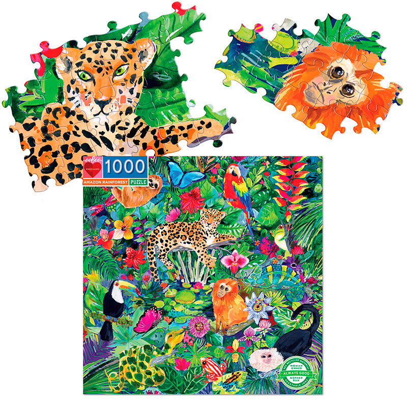 Eeboo Puzzle, Amazon Rainforest - 1000 Pieces