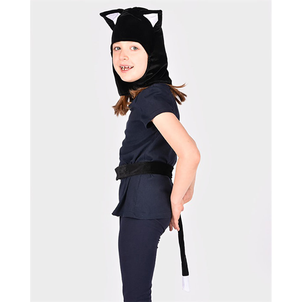 The Good Fairy Dress-Up Costume, Black Cat (hood and tail) - Size 3-5 Years