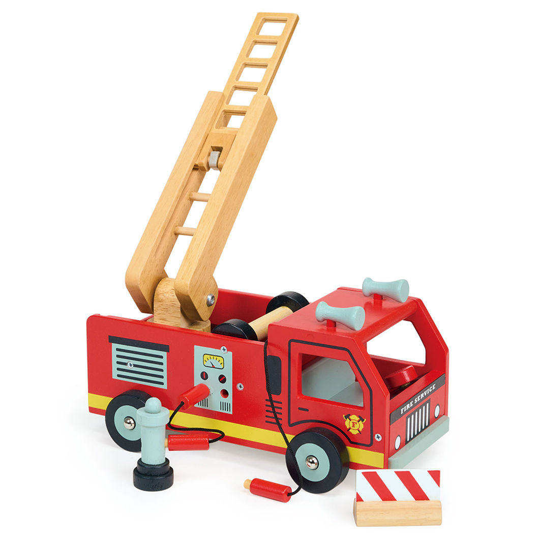 Mentari Wooden Toy Car - Red Fire Truck