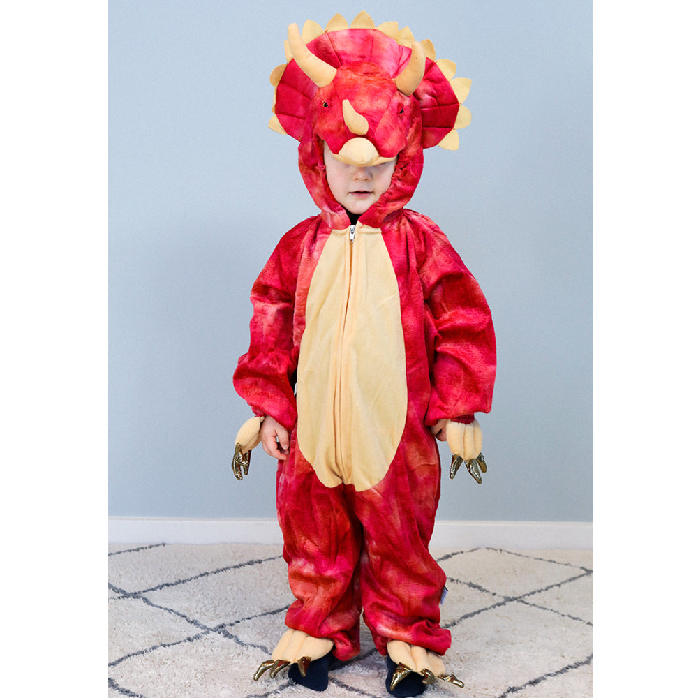 The Good Fairy Animal Costume, Dinosaur Triceratops Jumpsuit - Ages 3-5