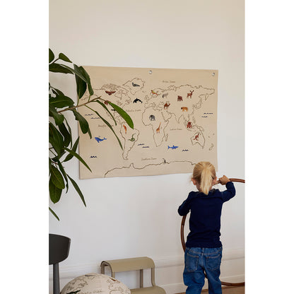 ferm Living Wall Hanging/Textile Art, The World - Off-White
